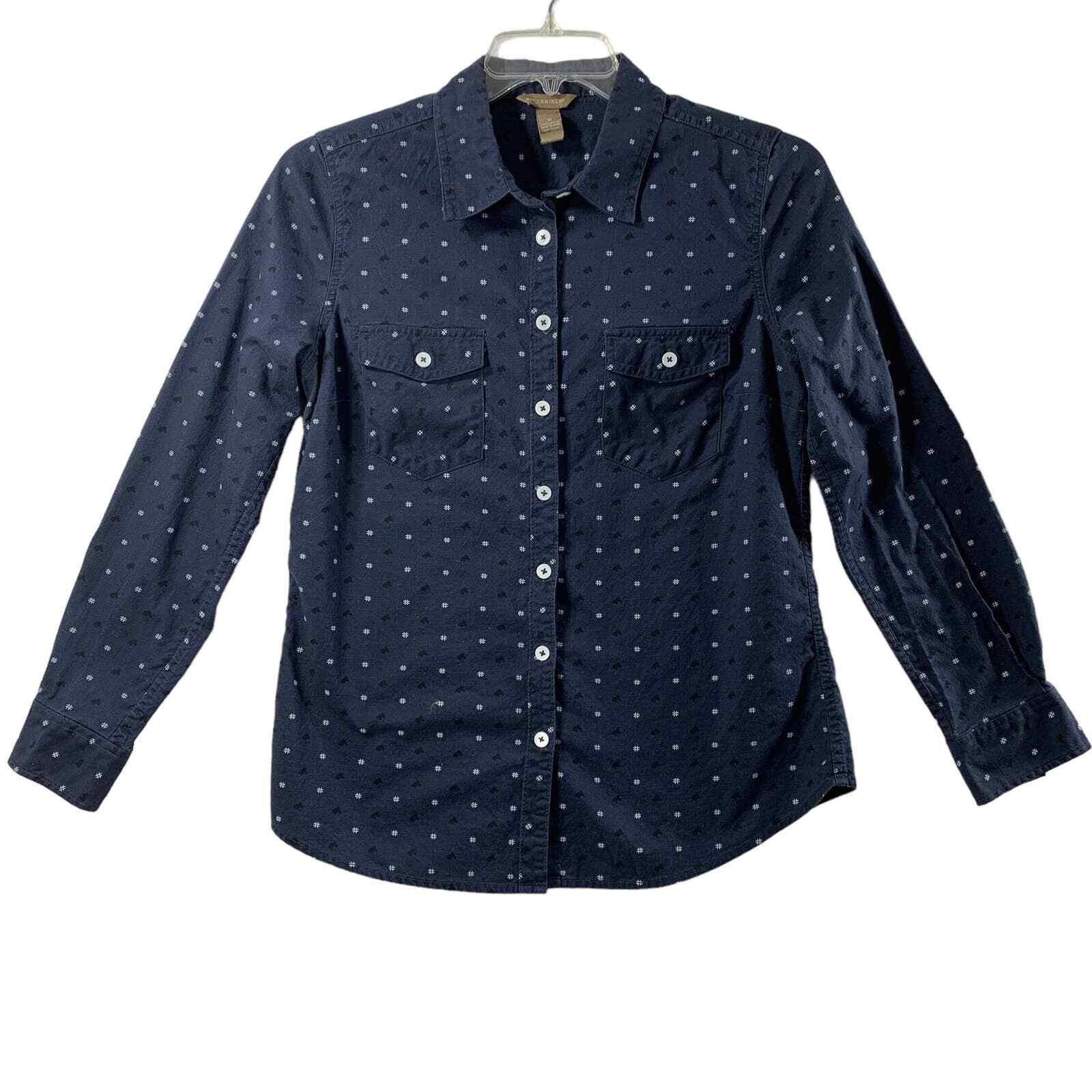 Bit & Bridle Western Shirt Womens M Long Sleeve Horse Hashtag Print Cowgirl